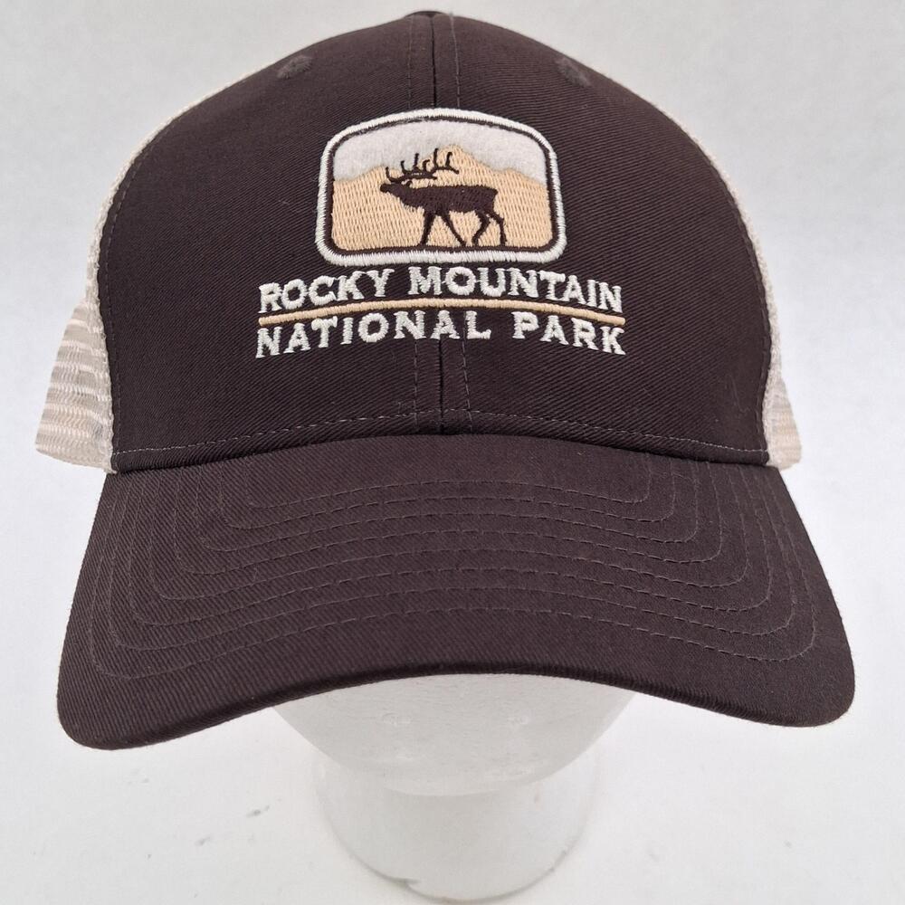 Rocky Mountain National Park Hat Cap Strap Back Brown Mesh Trucker Mens Ouray